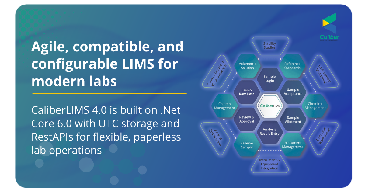 screenshot of Caliber LIMS